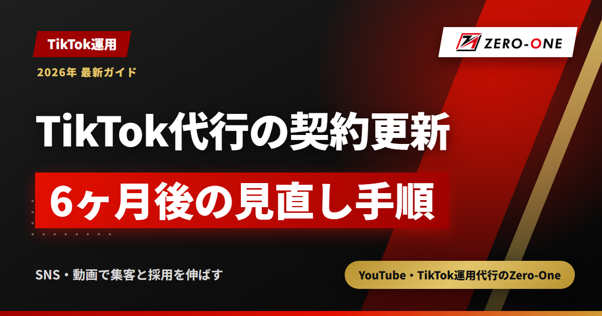 TikTok運用代行の契約更新｜6ヶ月後に本数・範囲・料金を見直す手順