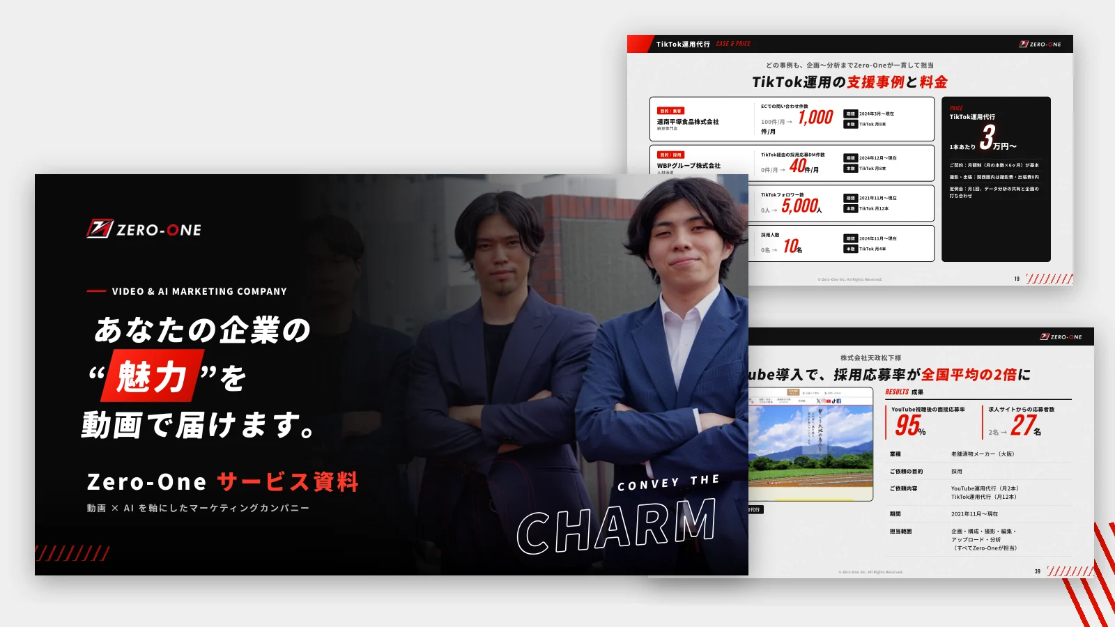 Zero-Oneサービス資料の表紙と中面